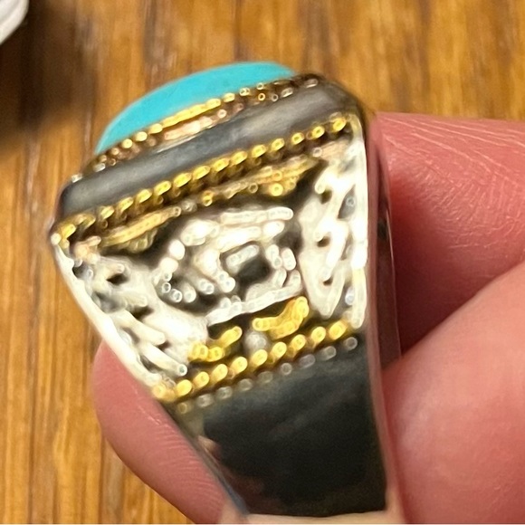 "Strength Of The West" Turquoise Ring With Sculpted Bison New in Box Size 14 - Picture 5 of 6